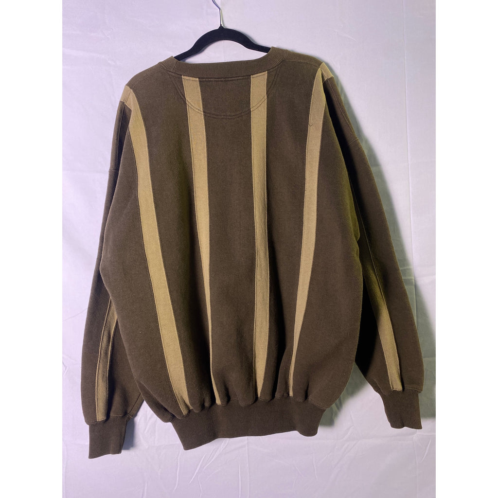 Brown and Green Striped Indiana University Crewneck