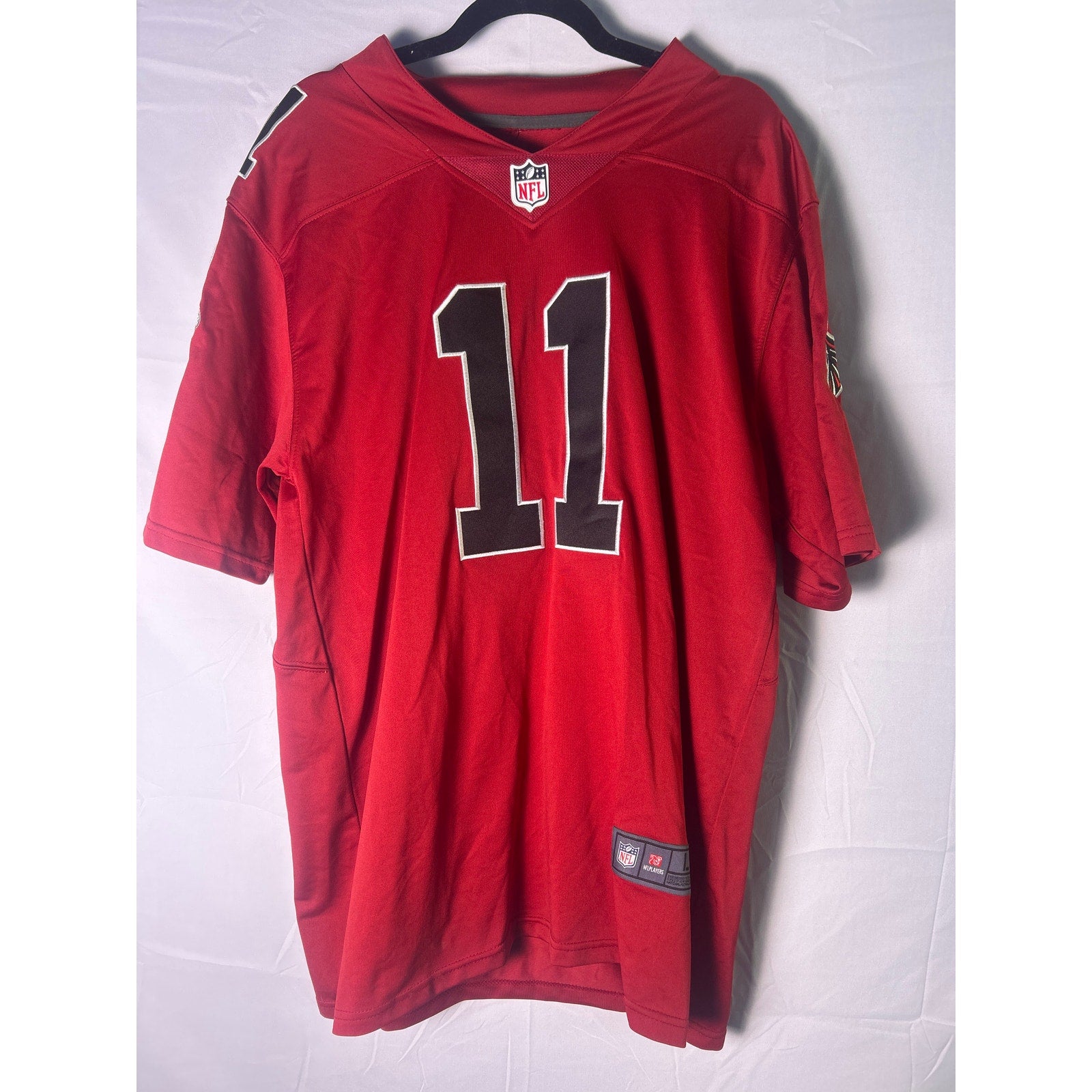 Nike NFL Atlanta Falcons Julio Jones #11 Red Embroidered Jersey Shirt Mens Large