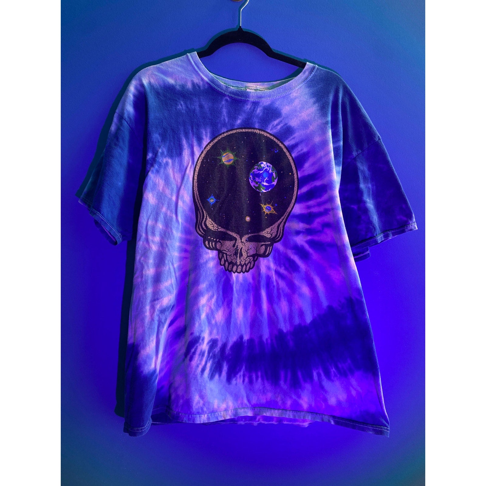 Liquid Blue Vintage 1997 Grateful Dead Space Your Face Tie Dye Shirt Men's Large