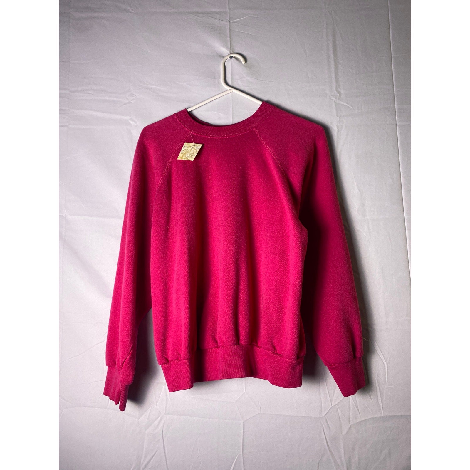 Vintage 80s Tultex Hot Pink Crewneck Pullover Sweatshirt Women's Plus Size 2X
