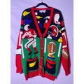 Vintage Jack B Quick IU Football NFL Button Front Cardigan Sweater Men's Large