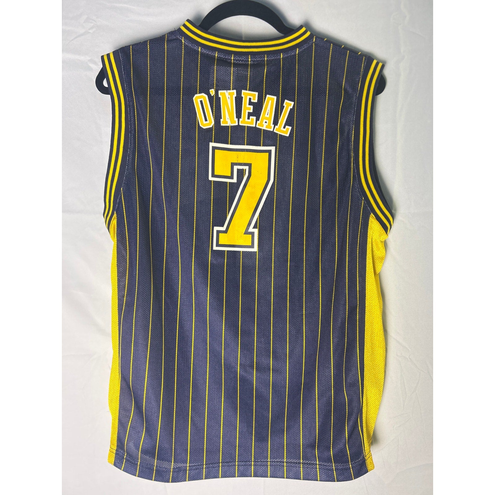 Vintage Reebok Jermaine O’Neal #7 Indiana Jersey Blue Pinstripes Youth Large