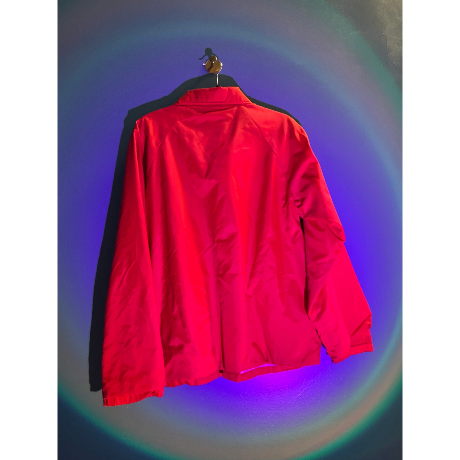 Vintage Chick-Al-A Button Snap Red Bomber Windbreaker Jacket Men's Size Medium