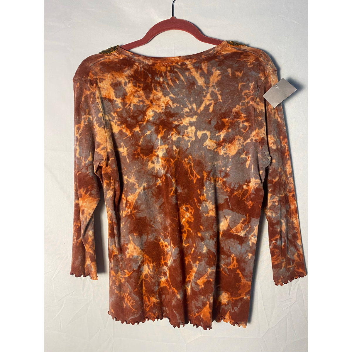 Nature Art by Lynn Yang Fall Colors Hand Dyed 3/4 Sleeve Top Women's Medium