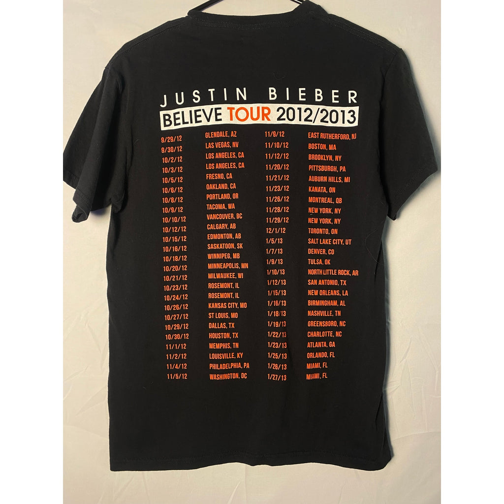 Justin Bieber Believe Tour 2012/2013 North American Graphic Black T-shirt Large