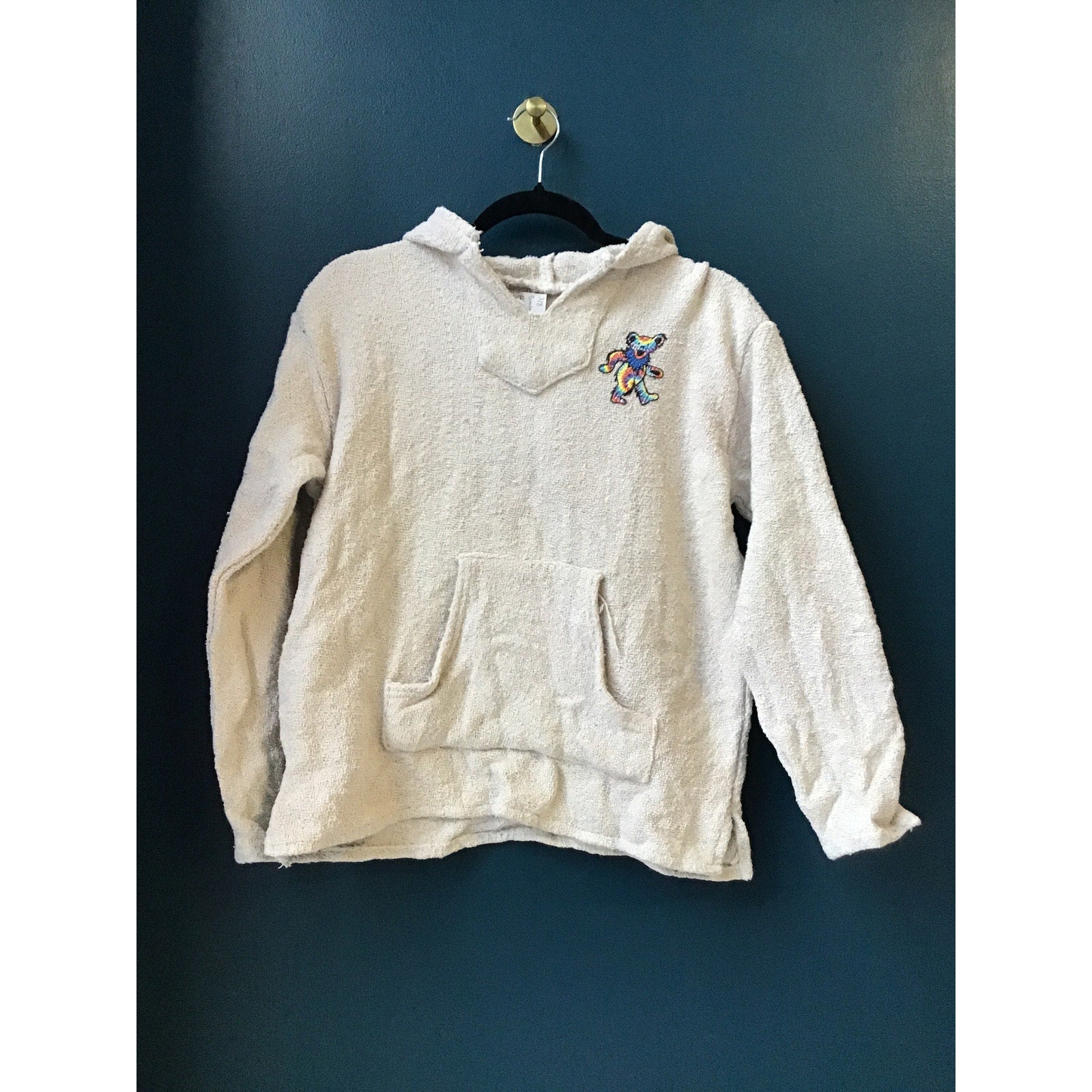 Baja Joe Grateful Dead Dancing Bear Pullover Hoodie Sweatshirt White Women Small