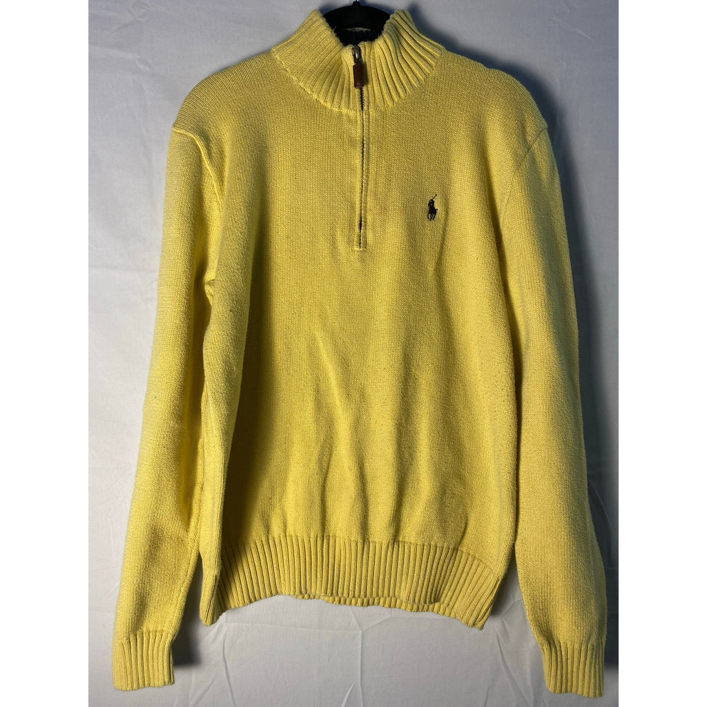 Vintage Polo by Ralph Lauren Yellow Polo Sweater Quarter Zip Pullover Size Small