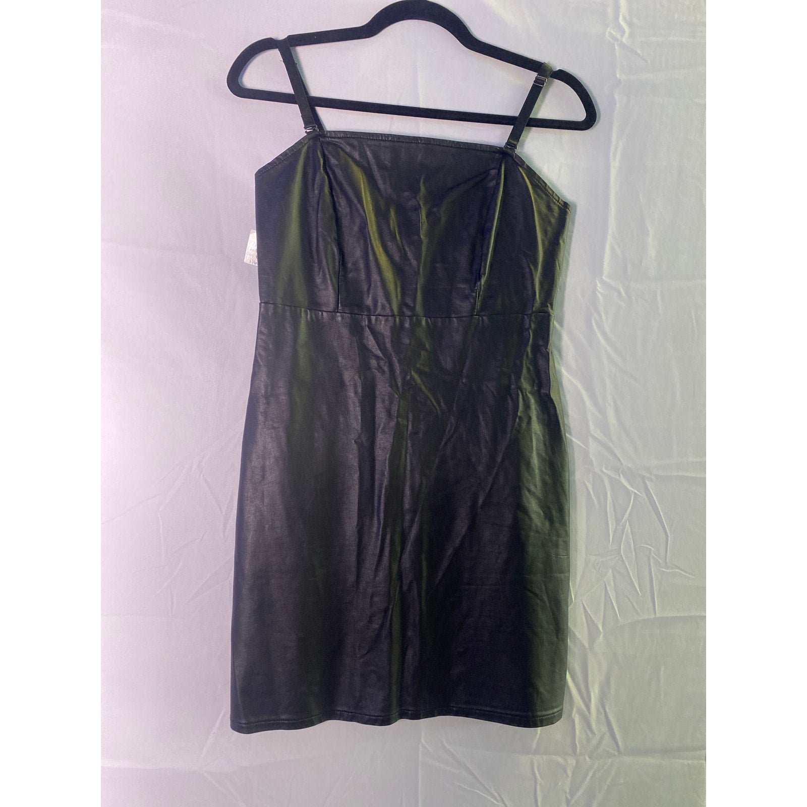 Forever 21 Black Faux Leather Bodycon Mini Dress Women's Fits Medium
