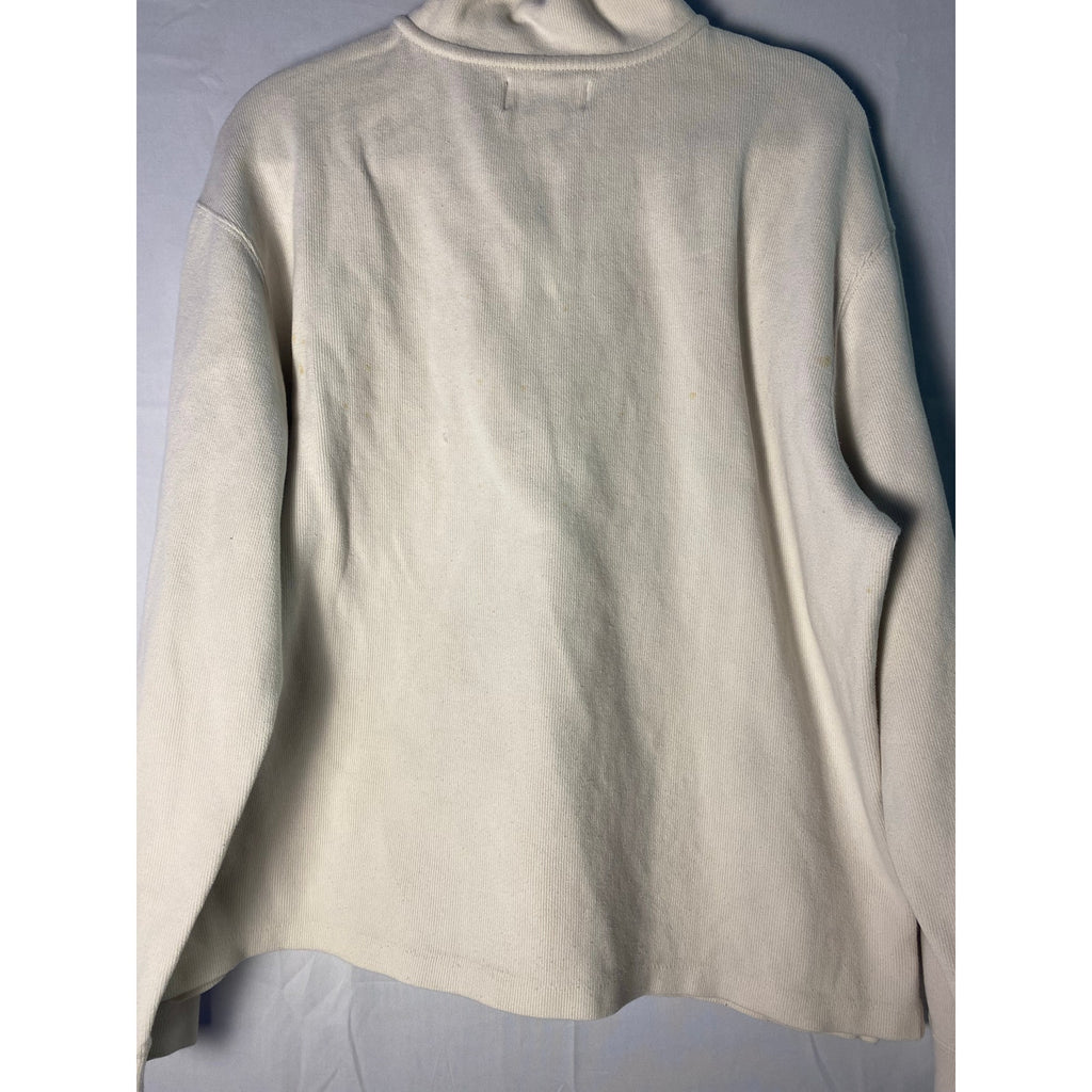 Vintage Polo by Ralph Lauren White Polo Sweater Quarter Zip Pullover Logo 2XL