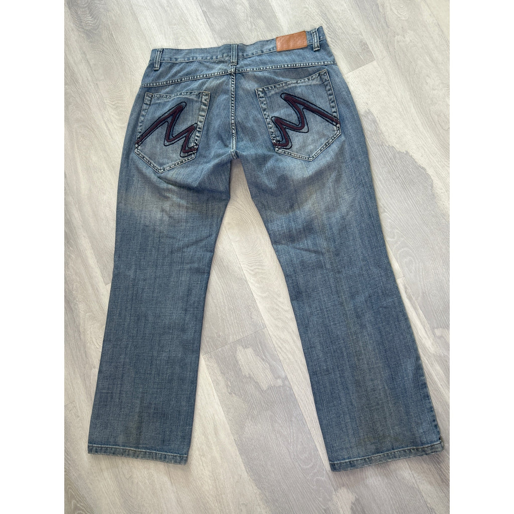 Miskeen Original Blue Denim Light Wash Straight Leg Jeans Men's Soze 40/34
