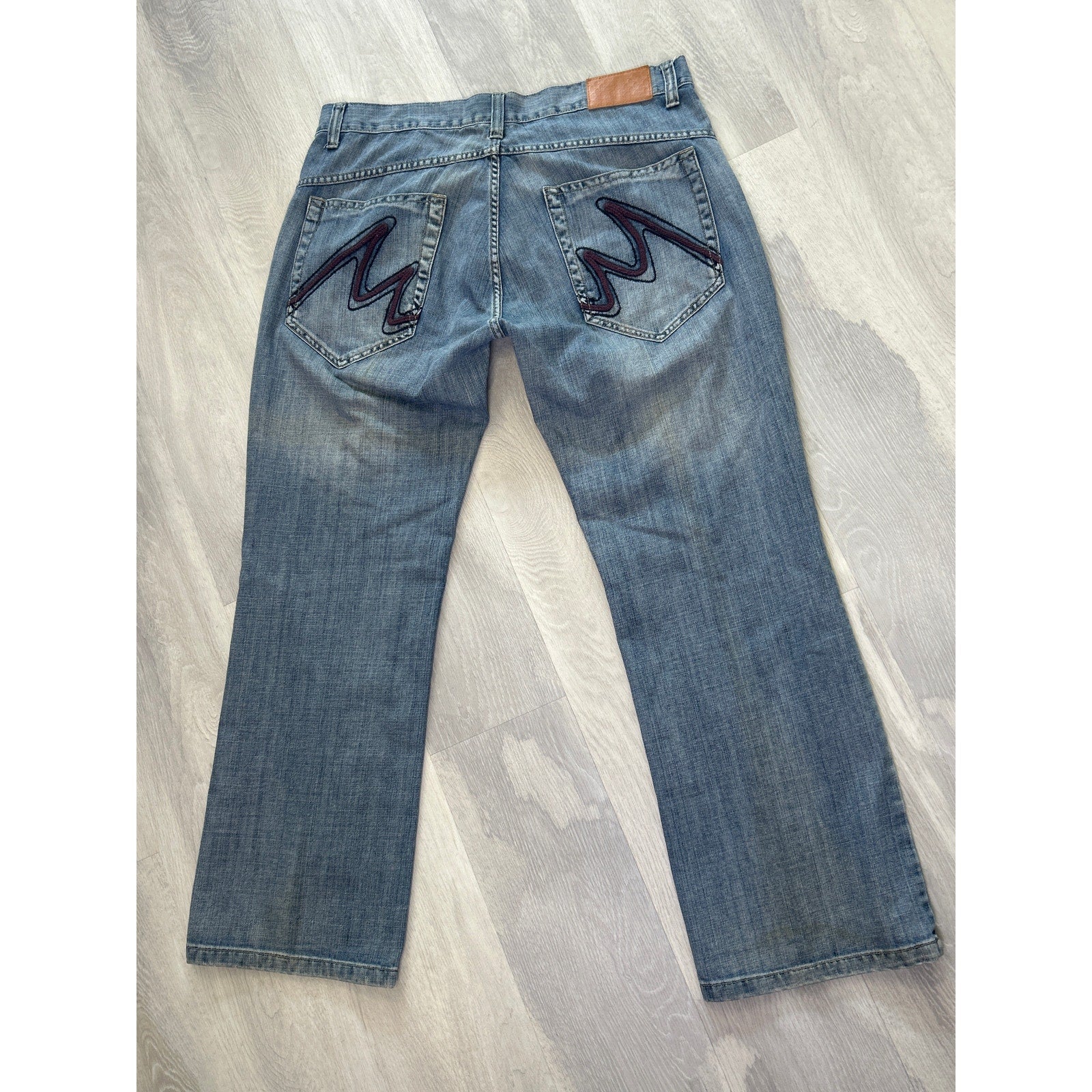 Miskeen Original Blue Denim Light Wash Straight Leg Jeans Men's Soze 40/34