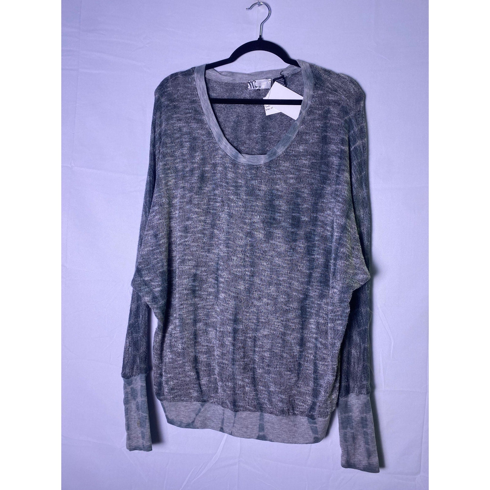 Miss Me Oversized Sweater Pullover Scoop Neck Long Sleeve Women's Size XL