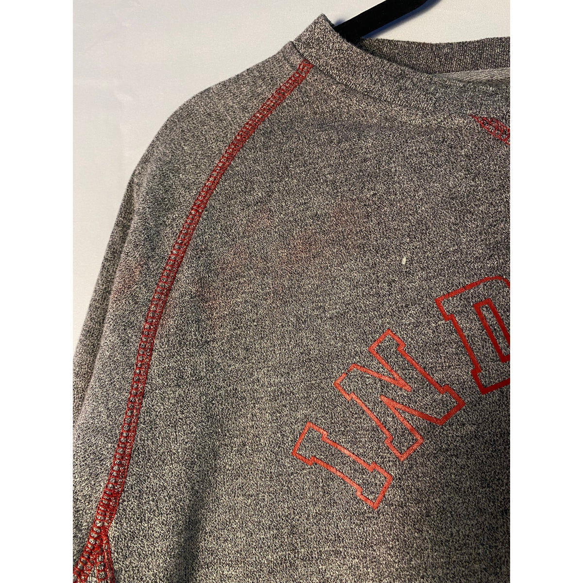 Pro Edge IU Indiana University Red Stitching Gray Pullover Sweater Men's Size XL