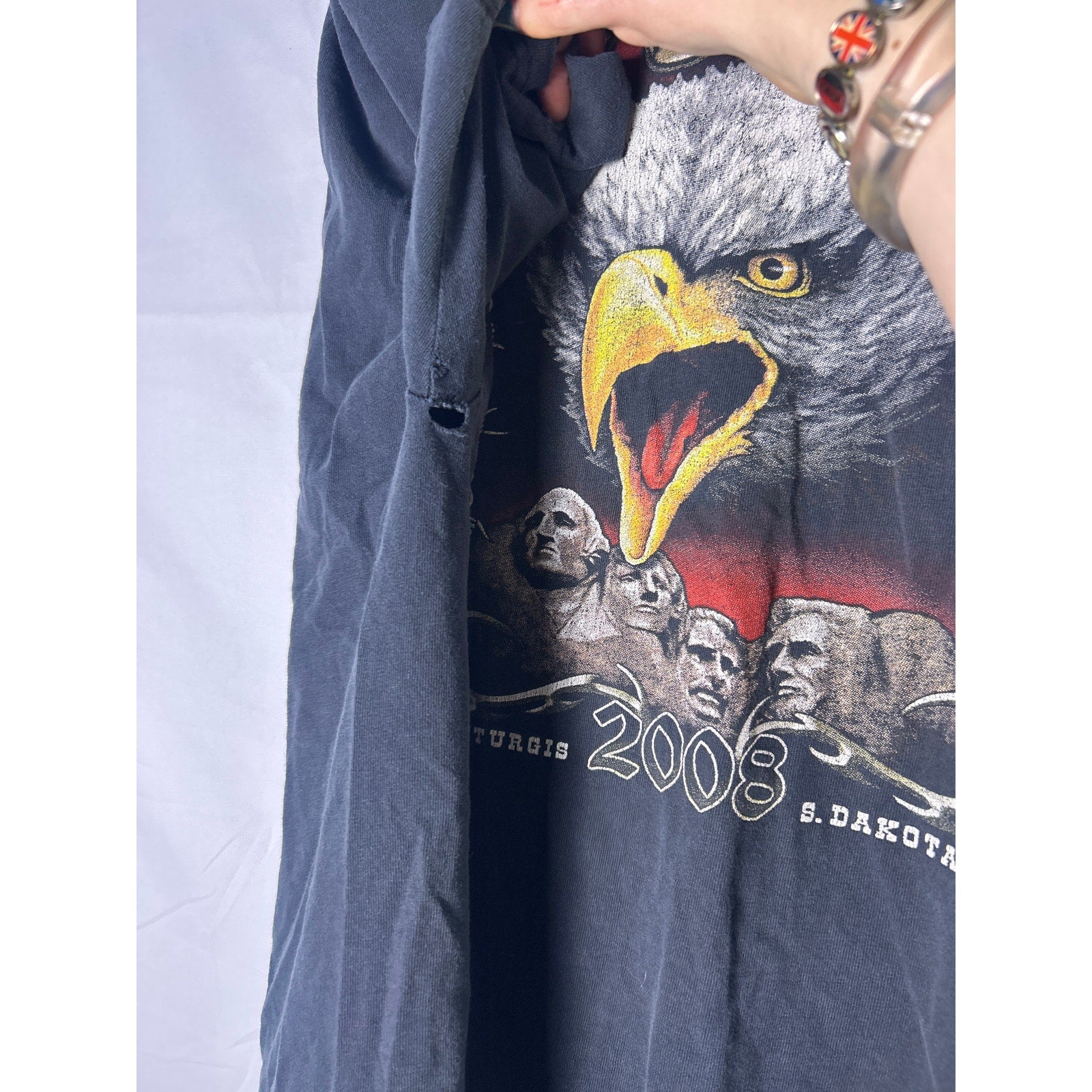 Vintage Delta Pro Weight Sturgis S. Dakota MOUNT RUSHMORE Black Shirt Men's 2XL