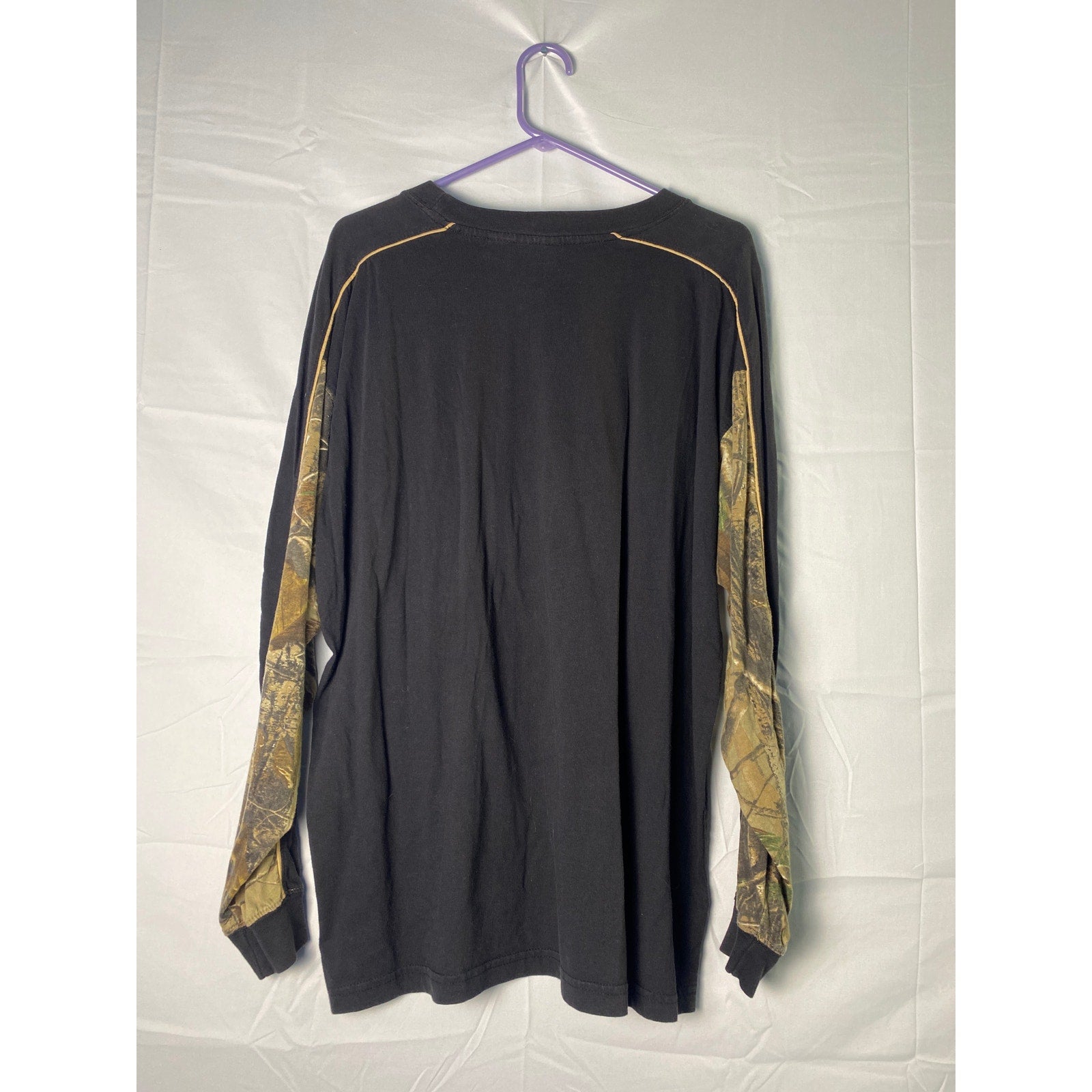 Buck Wear Black Camo The Buck Drops Here  Long Sleeve Shirt Men's Size XL