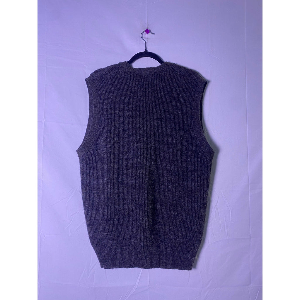 Claybrooke Brown Vest Wool Blend V-Neck Golf Grandpa Sweater Men's Size Large