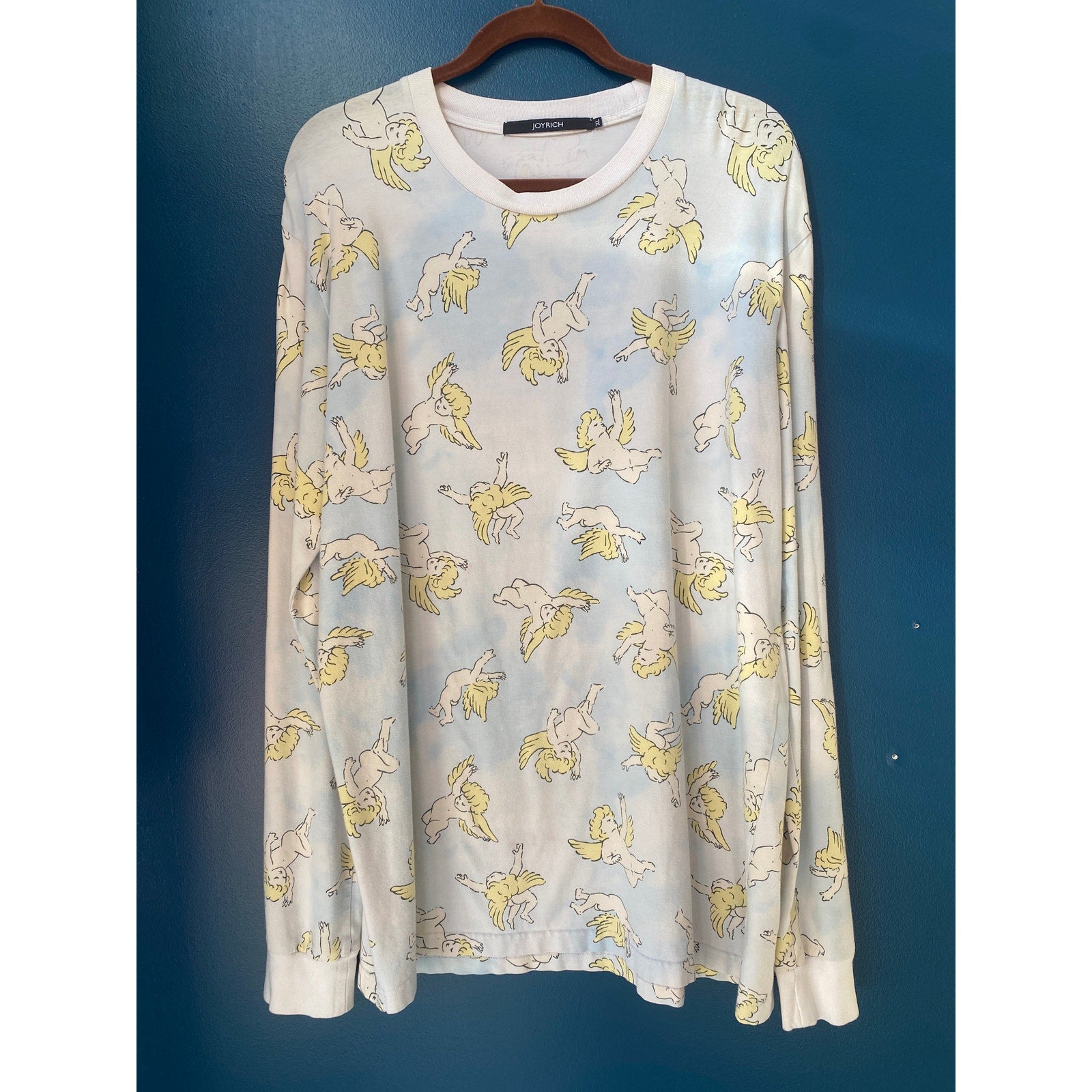 Joyrich Risen Sky Angel Cupid Long Sleeve Crew Neck Shirt Women's Size XL