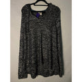 Harley Davidson Black White Sequin Knit Pullover w/ Embroidered Hoodie Women 2XL