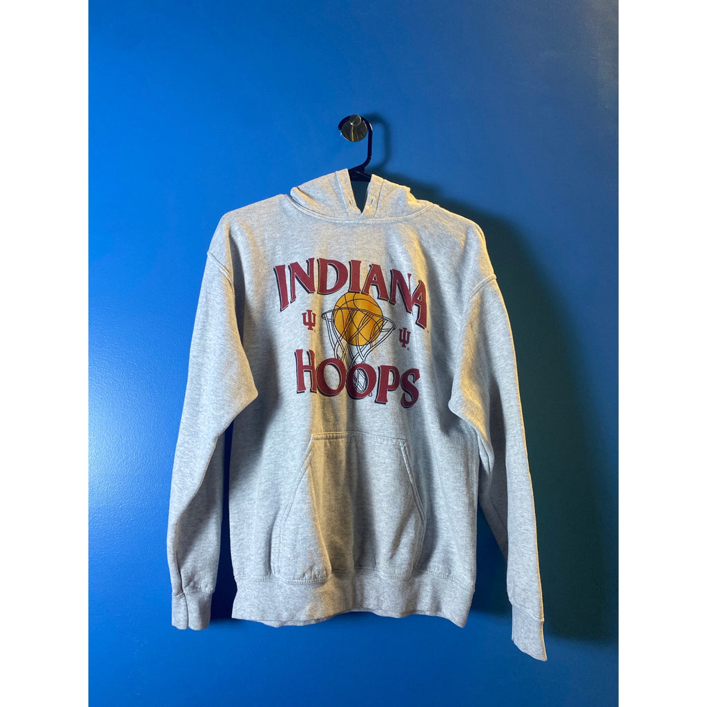 IU INDIANA Basketball HOOPS Gray Hoodie Pullover Men's Size Medium