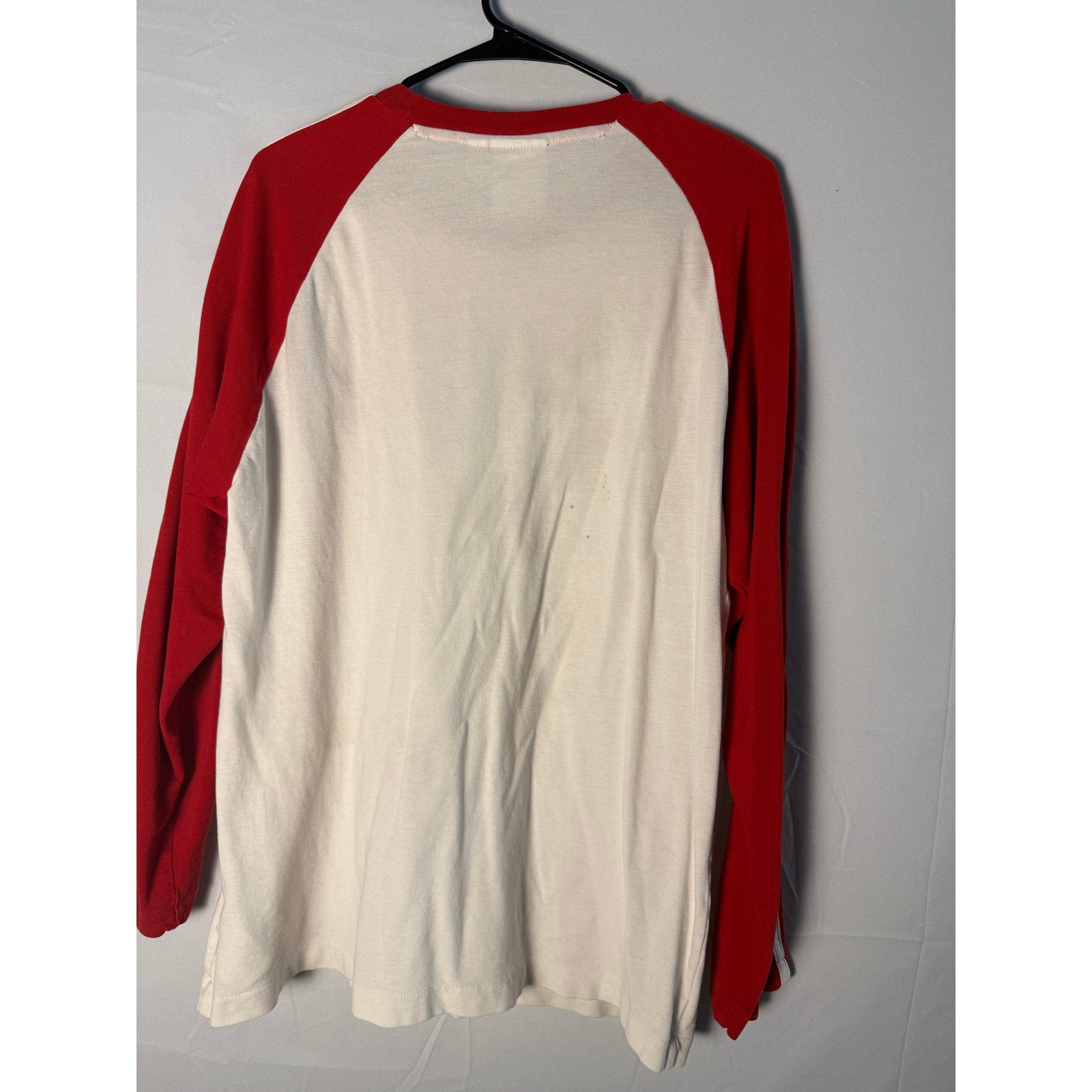 Adidas Red White Stripes Long Sleeve Shirt Logo Print Men's Size XL