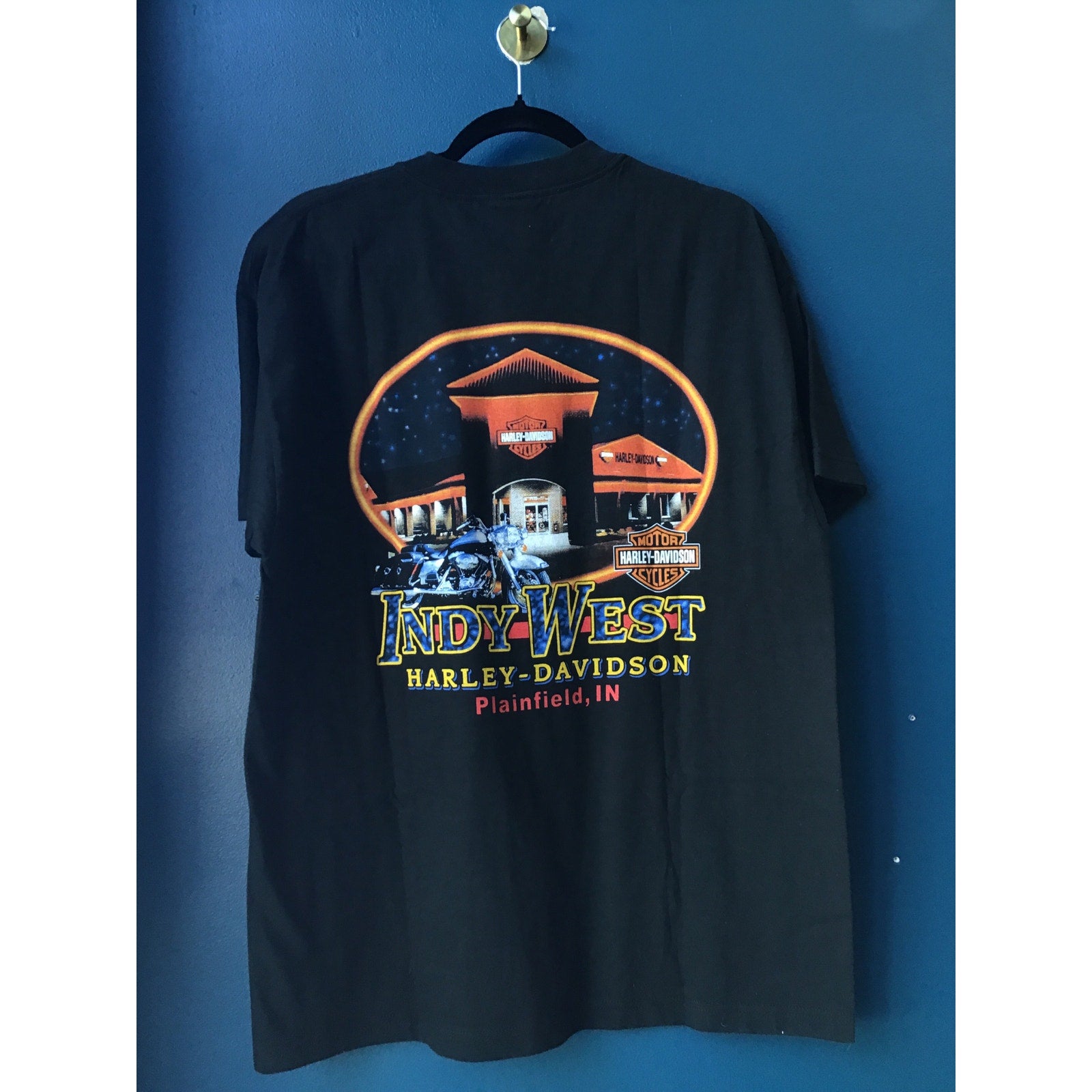 Harley Davidson Motorcycle I got mine at Indywest Plainfield, IN Shirt Men Large
