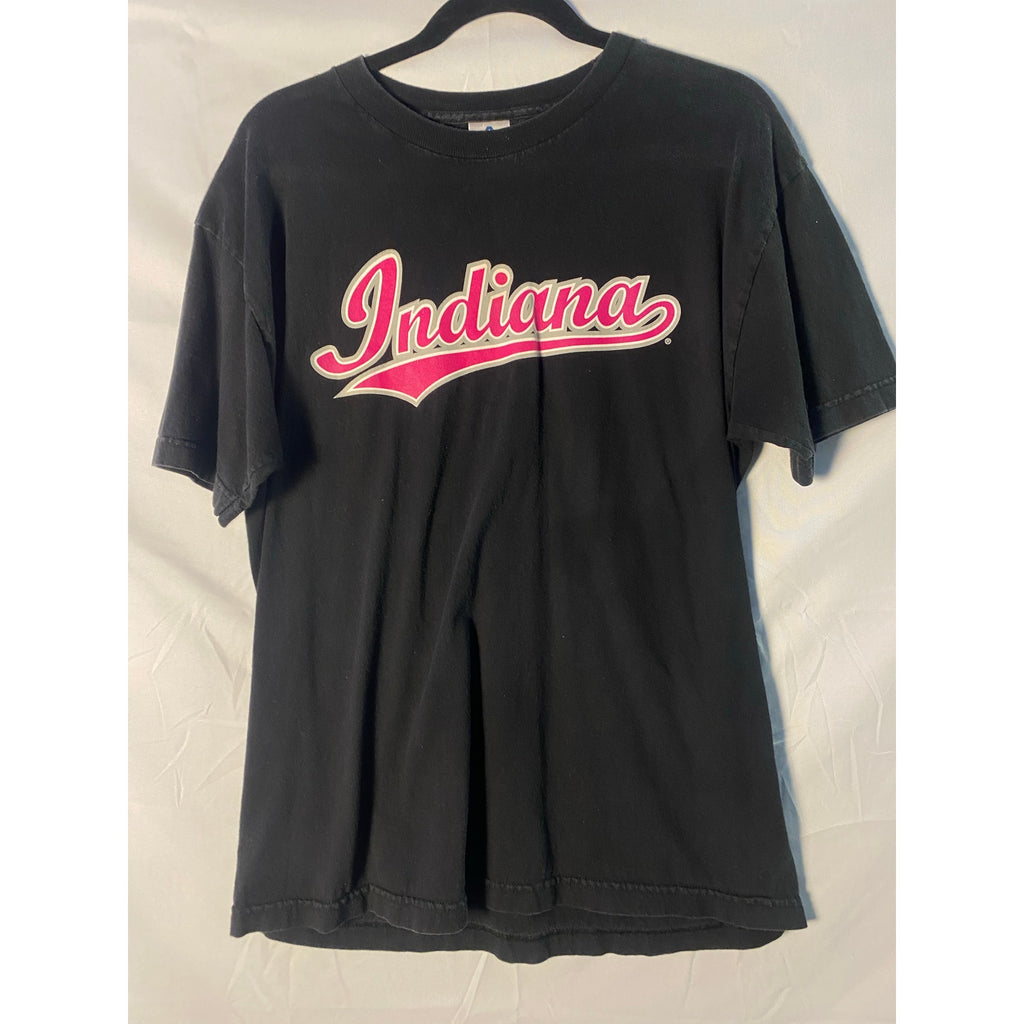 Alstyle Apparel & Activewear Shirt Indiana Pink Graphic Print Unisex Black Shirt Size Large