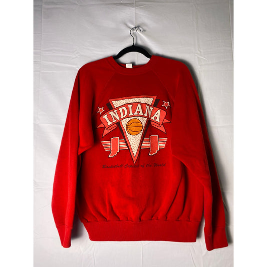 Tultex INDIANA Basketball Capital of the World Red Crewneck Sweatshirt Size XL