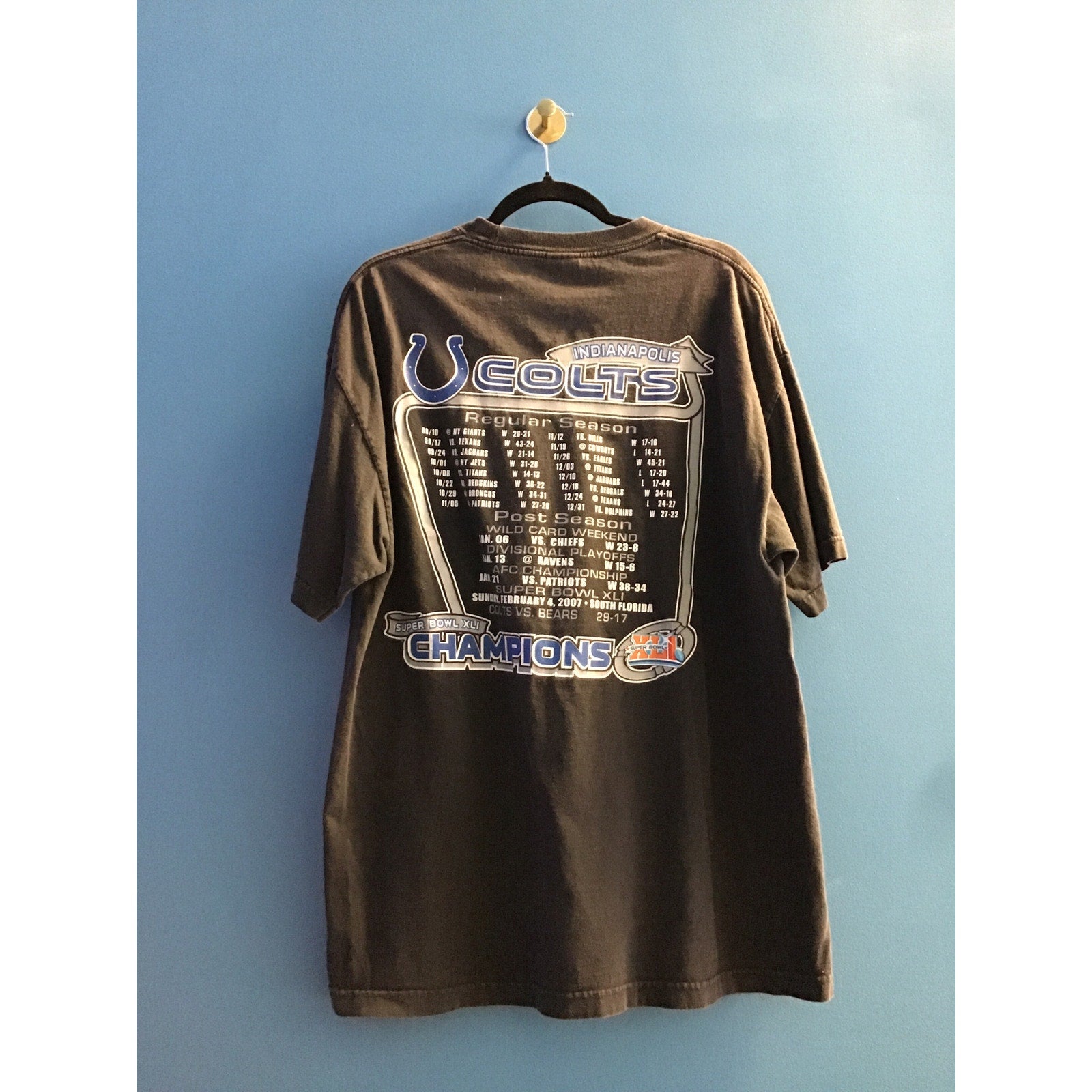Alstyle Apparel & Activewear Superbowl XLI Champions Colts Indianapolis Shirt XL
