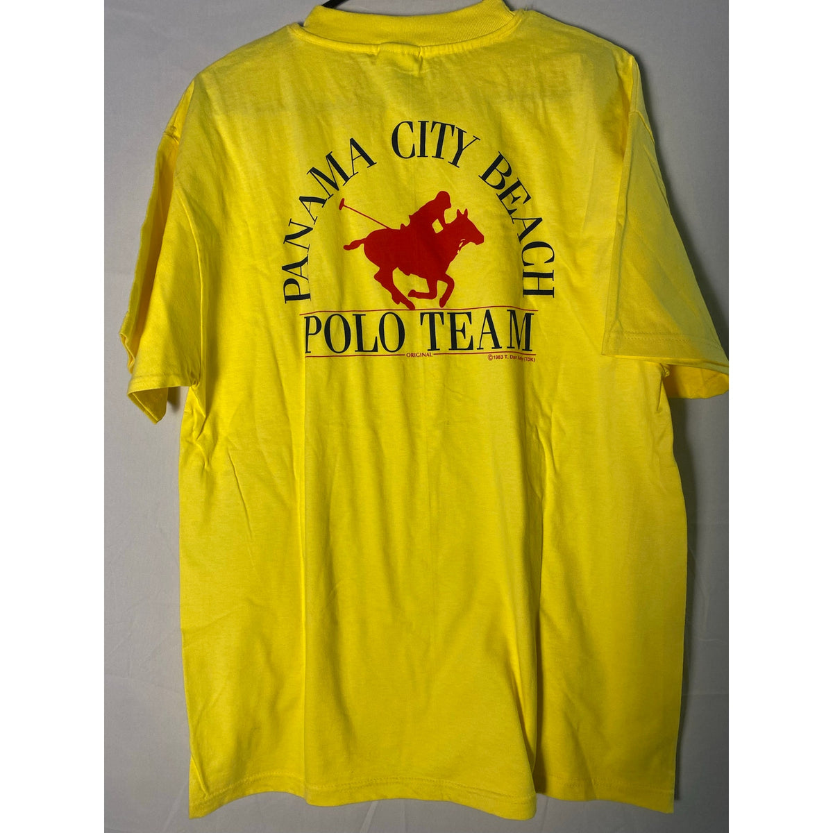 Hanes Panama City Beach Polo Team Graphic Print Yellow Shirt Men's Size Large