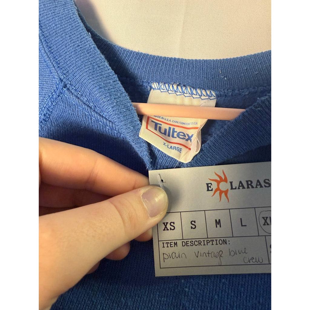 Tultex Solid Royal Blue Crewneck Pullover Sweatshirt Women's Size XL