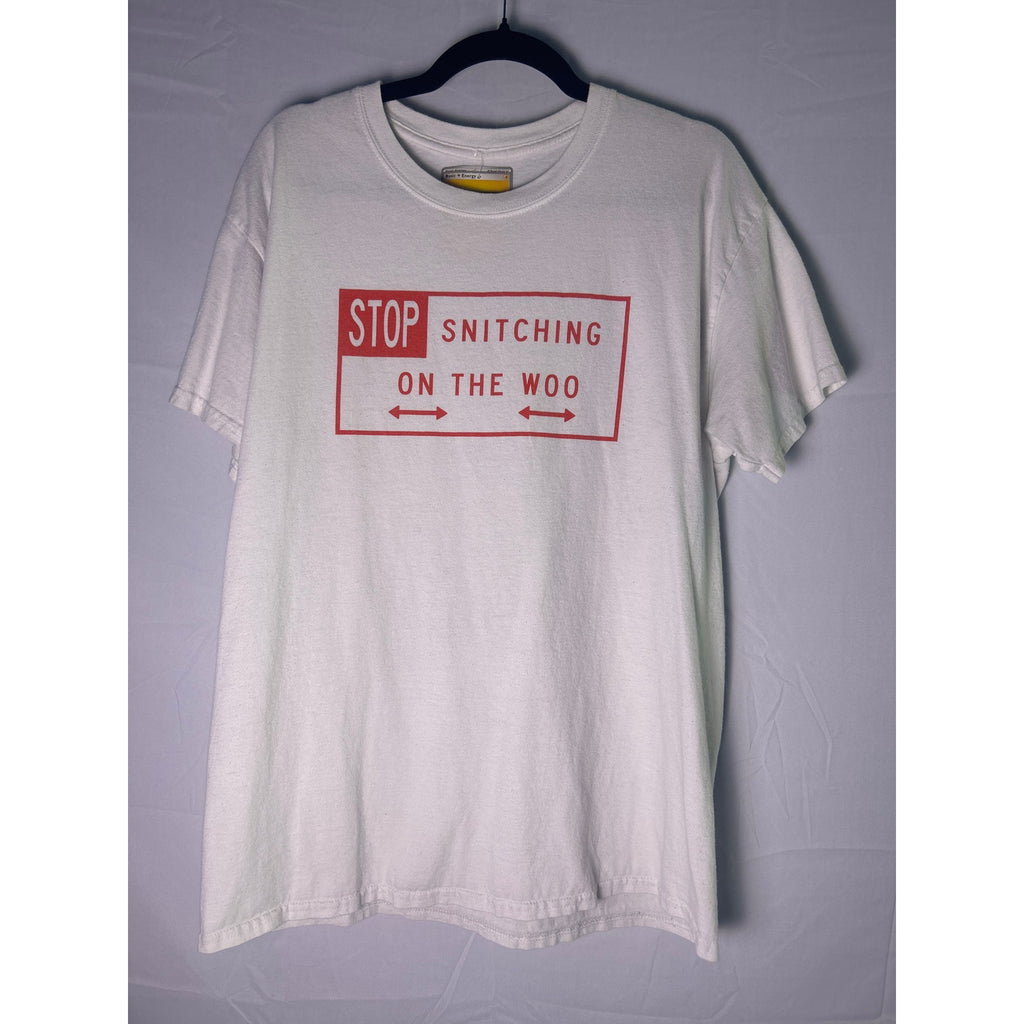 VLONE X Pop Smoke Stop Snitching T-Shirt White/Red Men's Size Large