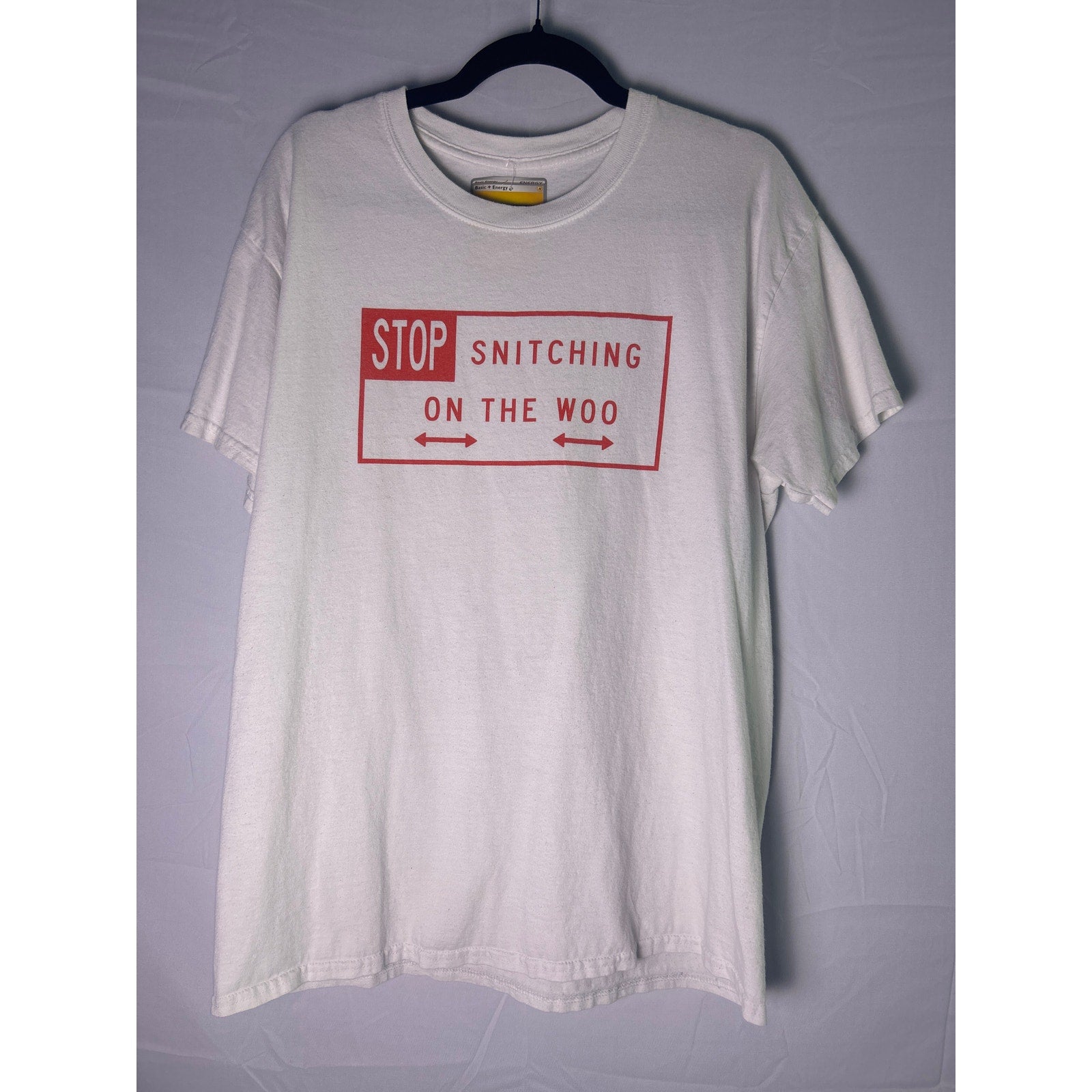 VLONE X Pop Smoke Stop Snitching T-Shirt White/Red Men's Size Large