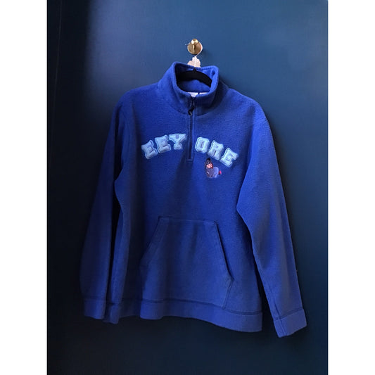 Disney Eeyore Quarter Zip Fleece Pullover Blue Winnie the Pooh Adult Size XL