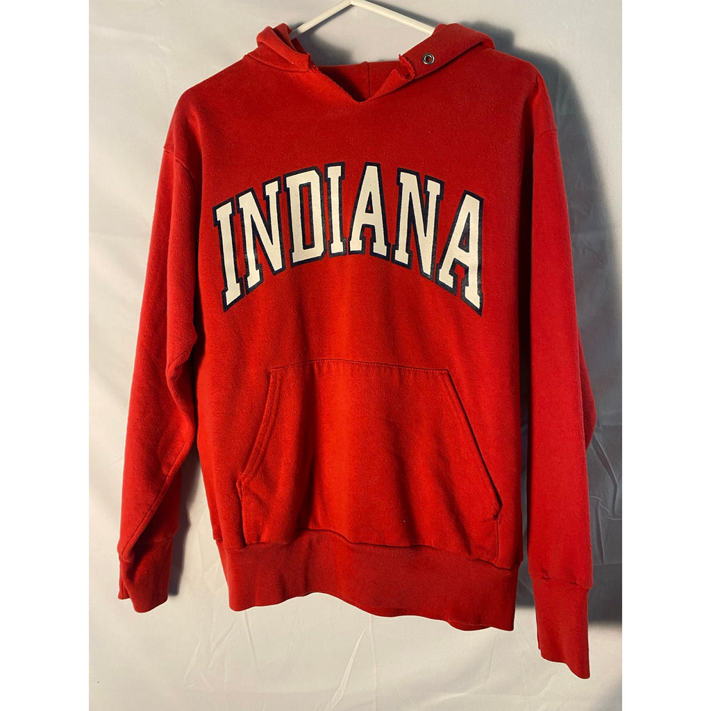 Vintage 90s IU Indiana Split Neck Red Hoodie