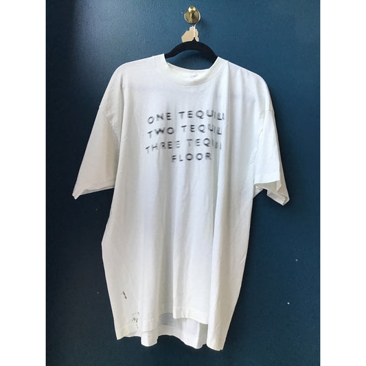 Fruit of the Loom One tequila, Two tequila, Three tequila, Floor White Shirt XXL