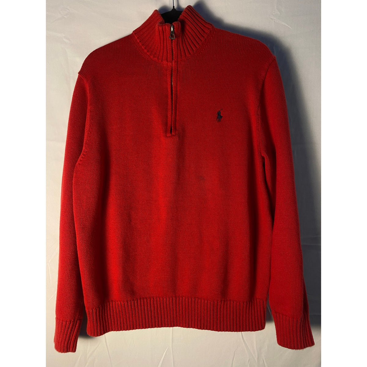 Vintage Polo by Ralph Lauren Red Polo Sweater Quarter Zip Pullover Size XL