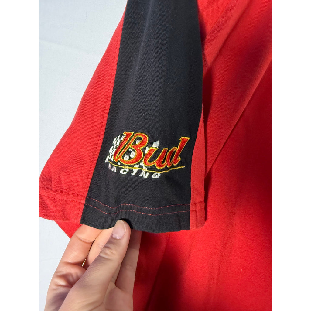 Vintage Chase Authentics Dale Earnhardt Jr. NASCAR Bud Racing V-neck Shirt Large