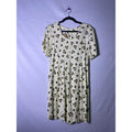 Vintage 90’s Liberty by I.C.I White Floral Babydoll Dress Back Zip Women's Large