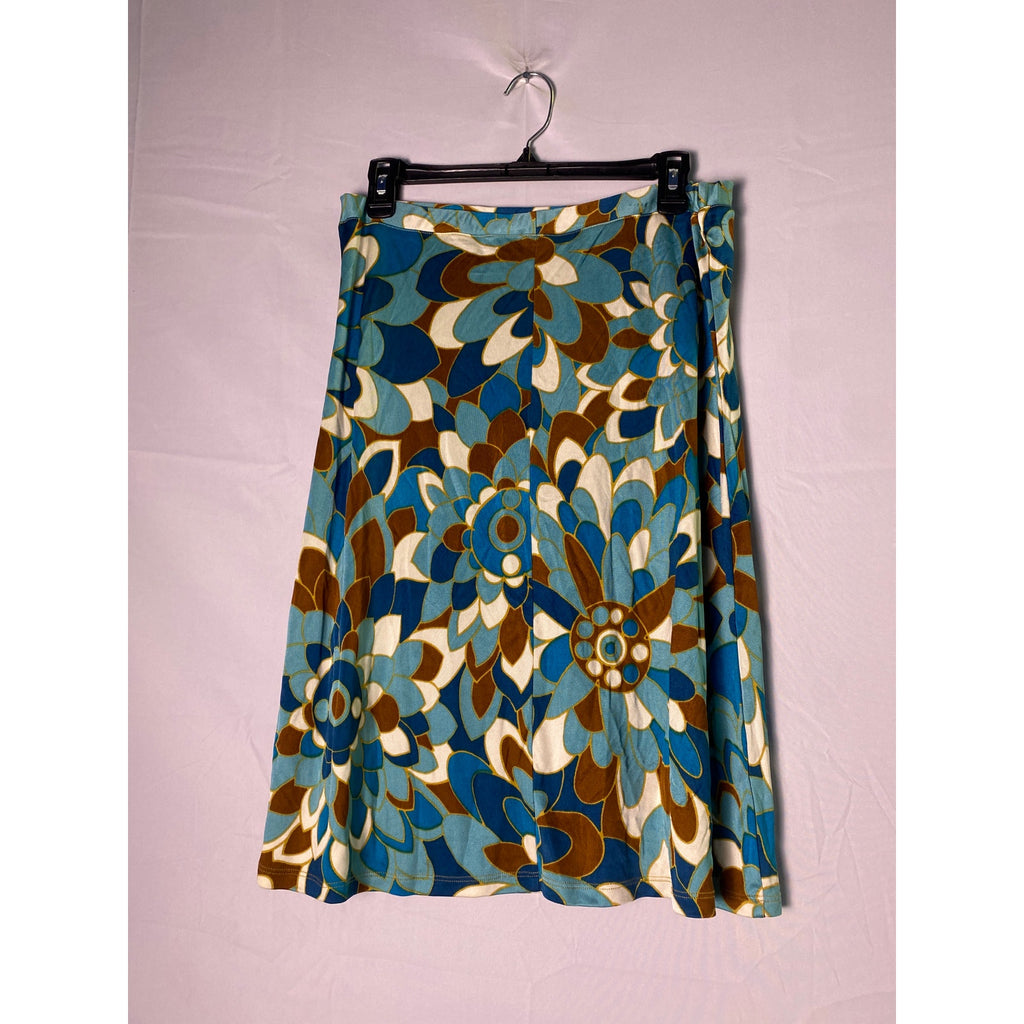 Blue White A-line Knee Length Skirt Women's Size Medium