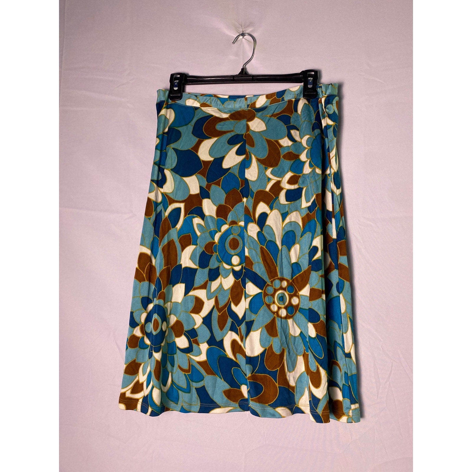 Blue White A-line Knee Length Skirt Women's Size Medium