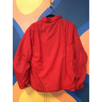 1976 Bloomington, Indiana Bicentennial Meet Snap Jacket Red Satin Men's Large