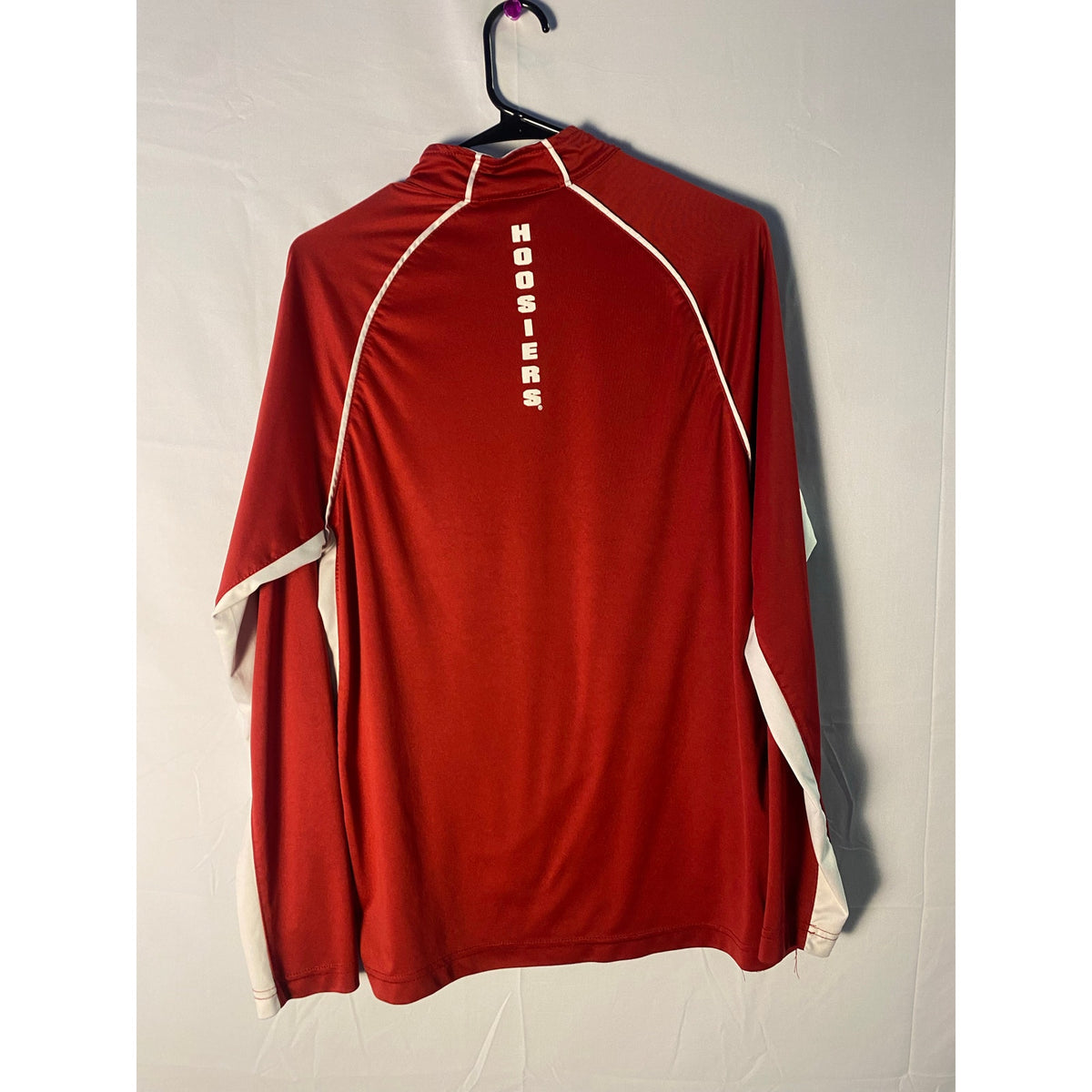 IU Indiana University Red Quarter Zip Shirt Long Sleeve Athletic Men's Medium