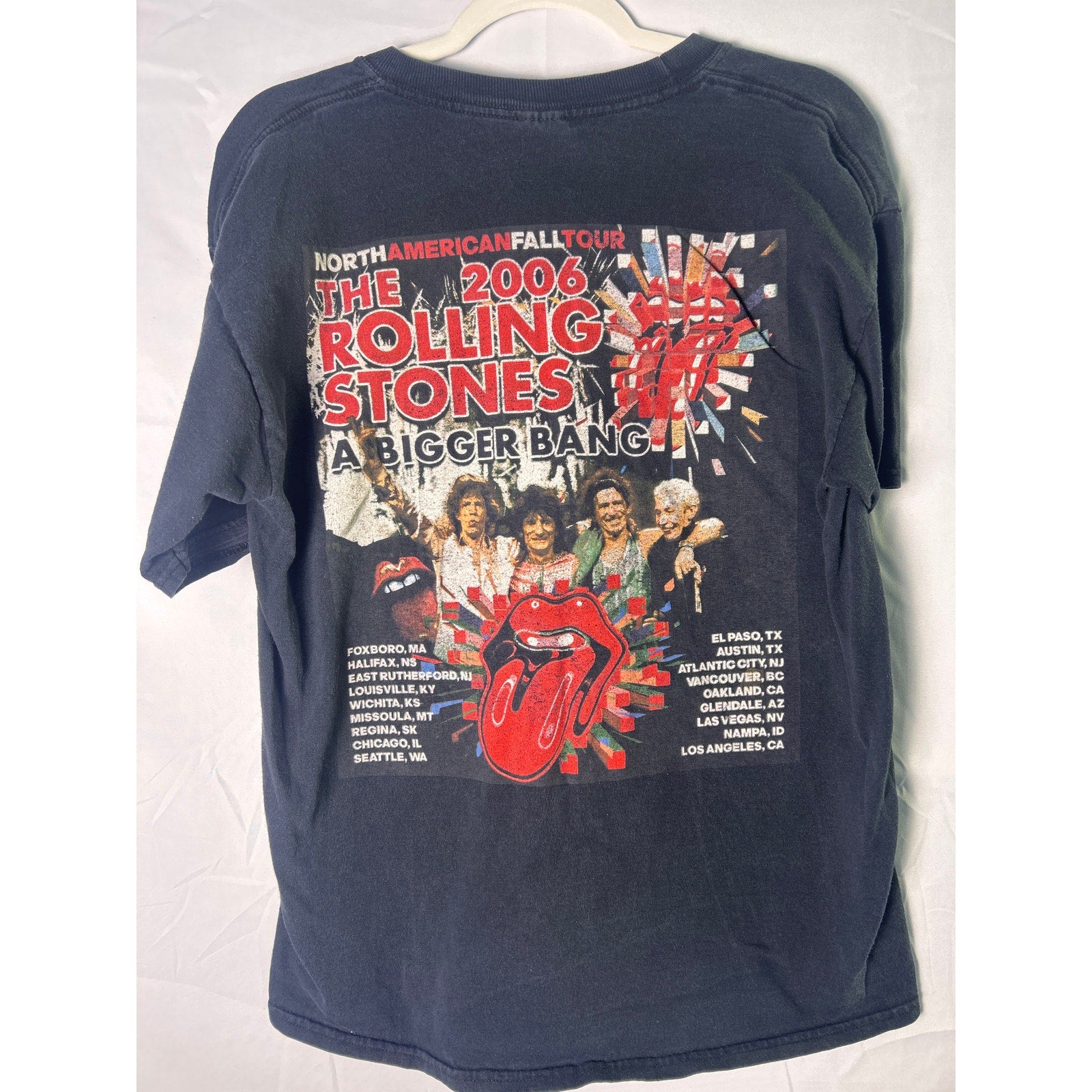 Jerzees The Rolling Stones A Bigger Bang 06 North American Fall Tour Shirt Large