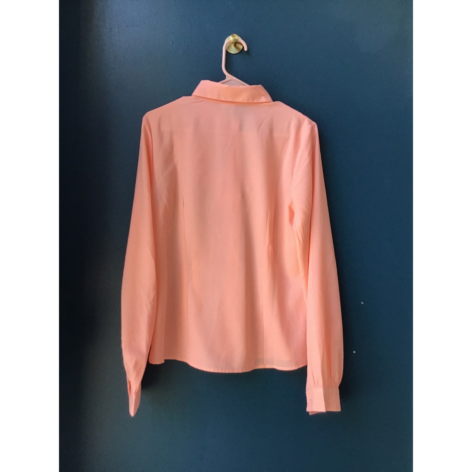 Together Button Up Long Sleeve Floral Lace Nude Pink Blouse Women's Size Large