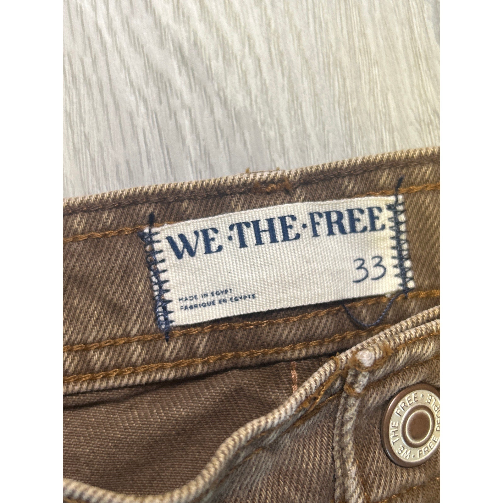 We The Free Dark Brown Straight Leg Jeans 5-Pockets Women's Size 33