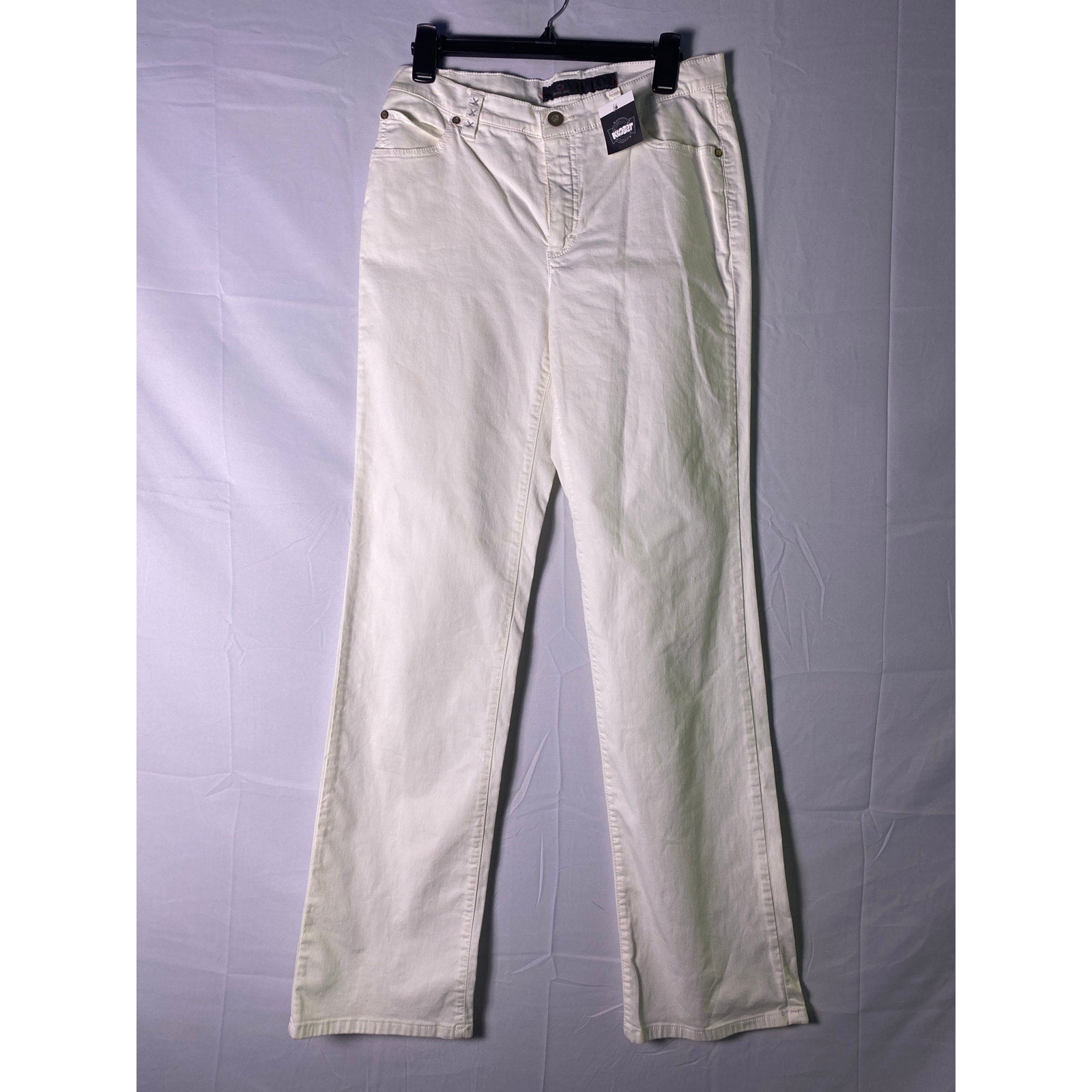 Dismero White Straight Leg Denim Jeans Light Wash Pockets Women's Size 32
