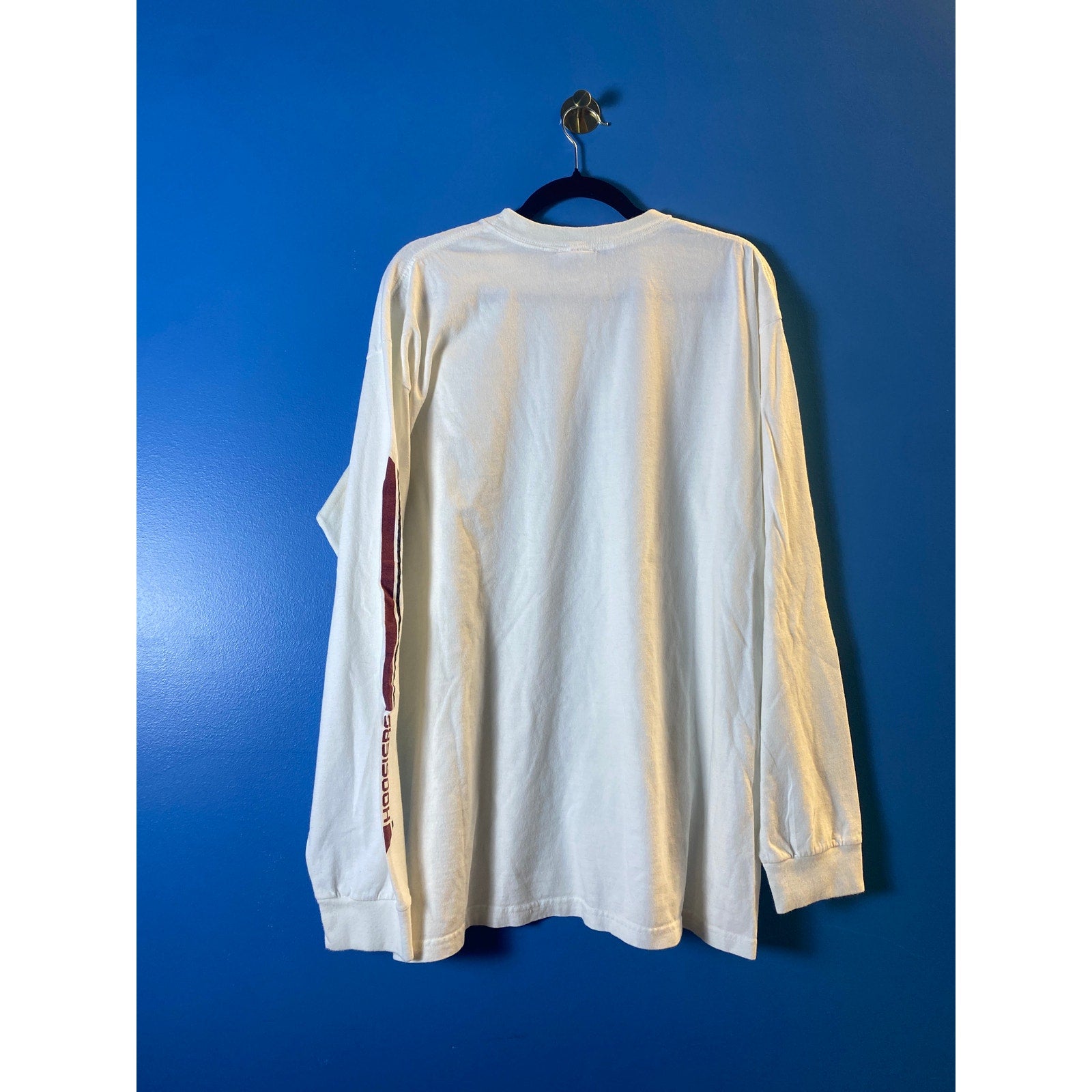 Nike IU INDIANA Hoosiers Logo Print Long Sleeve White Shirt Men's Size Large