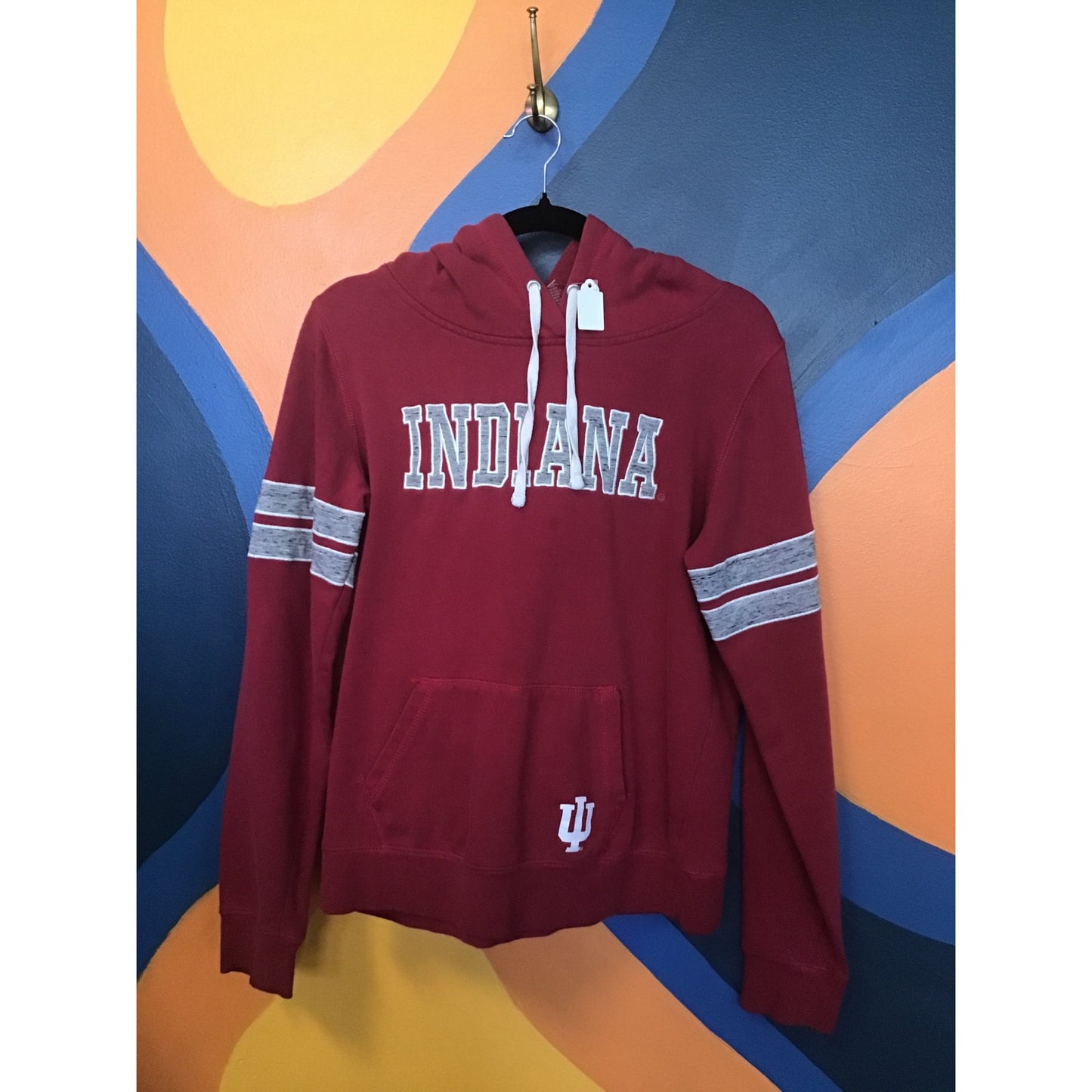 Colosseum Athletics INDIANA Red Gray Pullover Hoodie Drawstring Pullover Large