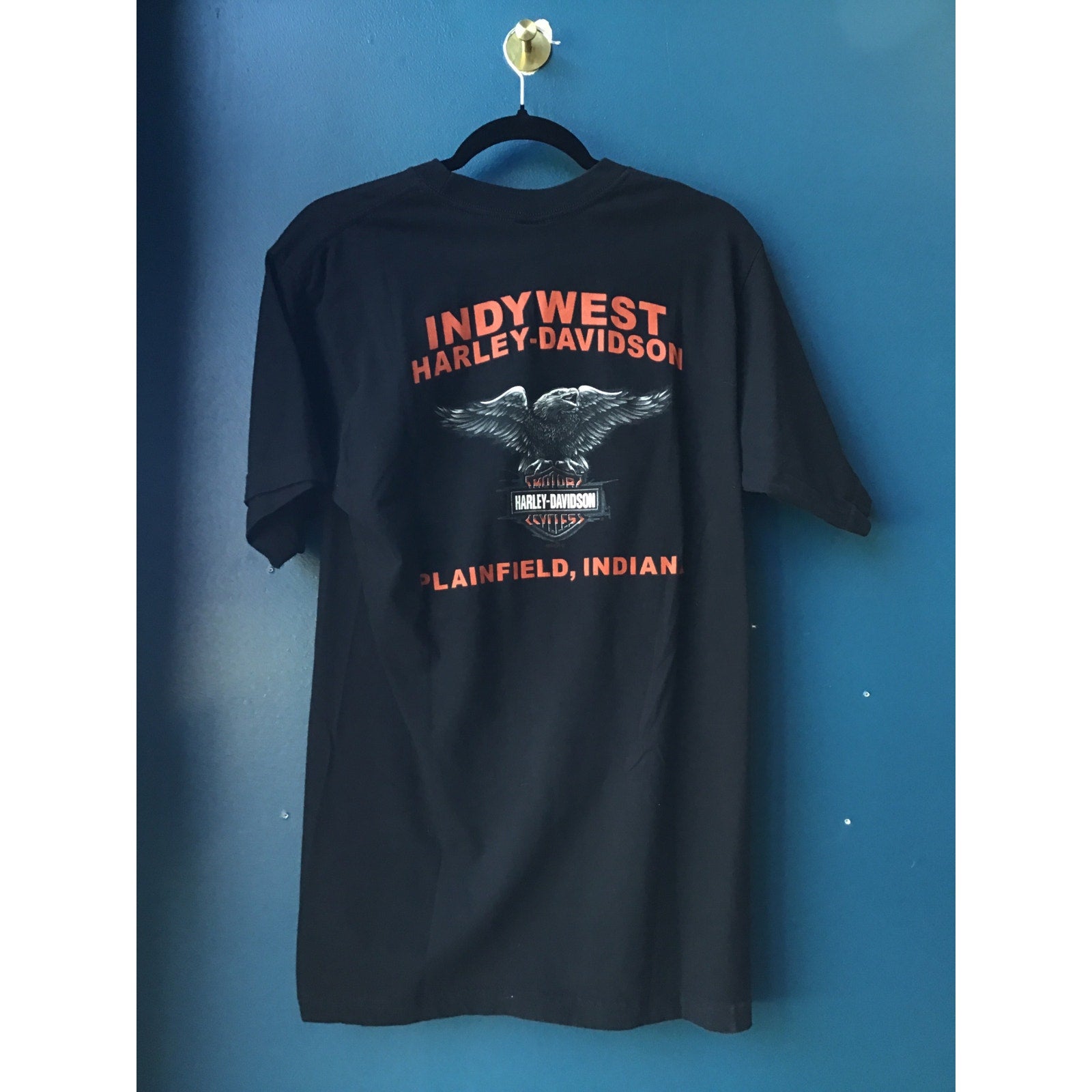 Harley Davidson INDYWEST Plainfield, Indiana Crewneck Black Shirt Men's Large