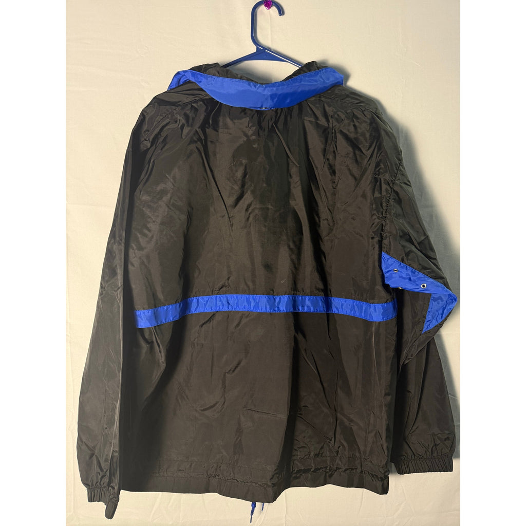 Reebok Black Blue Quarter Zip Windbreaker Jacket Pullover Men's Size Medium